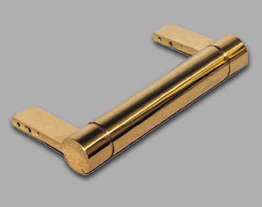Polished bronze door pull for commercial or residential doors